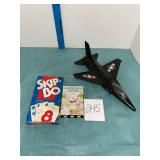 Lot of Vintage Toy Jet Plane, Skip-Bo Card Game, a