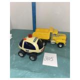 VTG Nylint Dump Truck and Police Beetle Toy Ca