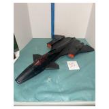 Vintage Black and Gray Plastic Jet Fighter Model