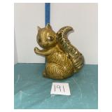 Glazed Ceramic Squirrel Planter with Gold Tone Acc