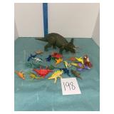 Large and Small Plastic Dinosaur Toy Figures Lot