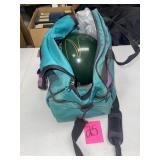 Green Bowling Ball in Teal Bag