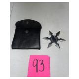 Shuriken throwing star with Leather Case