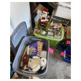 1 tote of Christmas decorations