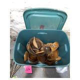 Collection of Wooden Bowls includes tote with lid
