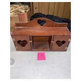 Vintage Wooden Heart-Shaped Display Cabinet
