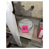 small round pc of marble