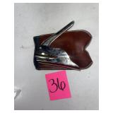 Vintage Stamp Punch with Leather Case
