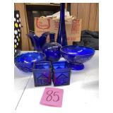 Collection of cobalt blue Glassware