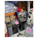 Pair of Black Ceramic Lamps