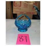 L E Smith moon and star glass basket
