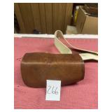 replica Revolutionary War-style brown leather cart