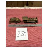 vintage brass steam locomotive and tender