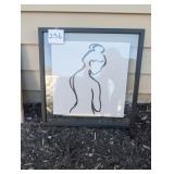 Framed Minimalist Line Art Female Figure print