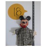 Vintage Mickey Mouse Hand Puppet with Plaid Shirt