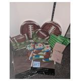 Football theme party plates, napkins, placemats