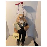Benjamin Franklin Folk Art Doll with Kite and Alma