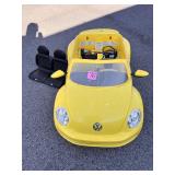 Yellow Kid Trax Volkswagen Beetle battery car