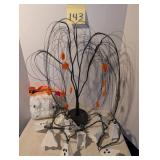 Halloween Wire Tree and Ghost String Lights