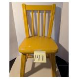 Yellow Wooden Spindle Back Kids Chair