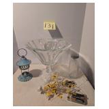 Comport bowl glass, glass bottle