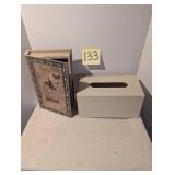 Decor Faux Book Storage Box & Wooden Tissue box