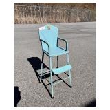 Vintage Teal Metal Child/Doll High Chair