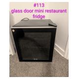 Glass door mini restaurant fridge