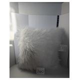 White Faux Fur Shag Decorative Throw Pillow