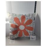 Decorative Pillow with Coral Flower