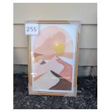 Abstract Desert Dunes Art Print with Sun in Light