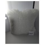 White Shaggy Faux Fur Throw Pillow
