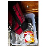 COOLER BAG, SMOKE ALARM, MISC GARAGE STUFF
