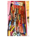 SCREWDRIVERS, TAPE MEASURE,DRILL BITS, BLADES ETC