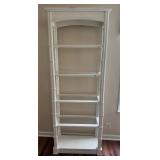 WHITE FAUX BAMBOO ETAGERE 4 GLASS SHELVES