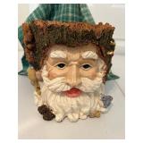 FOLK ART LOOKING SANTA PLANTA VERY COOL