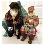 2 CLOTHTIQUE POSSIBLE DREAM SANTA STATUES