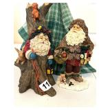 PAIR OF FOLK ART LOOKING SANTA