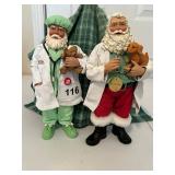 2 CLOTHTIQUE POSSIBLE DREAMS SANTA CLAUS STATUES