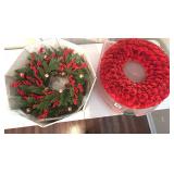 CHRISTMAS WREATH & RED VALENTINE WREATH