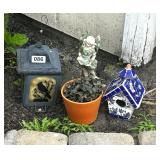 GAREDN ANGEL, BIRDHOUSE, LANTERN, ETC