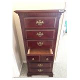 MAHOGANY 7 DRAWER LINGERIE CHEST - BRASS HANDLES
