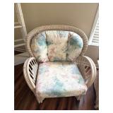 VINTAGE HENRY LINK CREAM RATTAN CHAIR & CUSHIONS