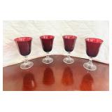 SET OF 4 RUBY RED GLASSES