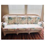 VINTAGE CREAM HENRY LINK  RATTAN SOFA & CUSHIONS