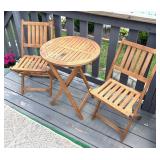 FOLDING BISTRO SET TABLE & 2 CHAIRS