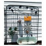 GARDEN GATE DECORATED, POTTERY, PLANTS ETC,