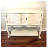 VINTAGE PAINTED 2 DOOR CABINET, BOTTOM SHELF