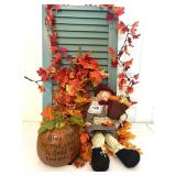 FALL DECOR, SCRAECROW DOLL AND PUMPKIN,ETC
