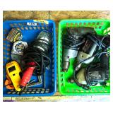 2 FLATS-CORDED DRILL, LIGHT, STANLEY TAPE MEASURE